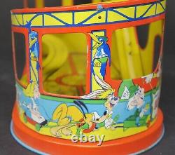 CHEIN No. 275 DISNEYLAND MECHANICAL TIN LITHO WIND-UP ROLLER COASTER IN ORIG BOX