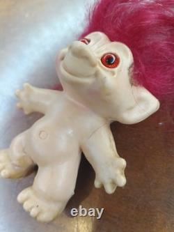 COUNTERFEIT VINTAGE TROLL DOLL. VERY BADLY MADE. 3 IN. Early 1960's. C
