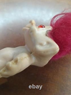 COUNTERFEIT VINTAGE TROLL DOLL. VERY BADLY MADE. 3 IN. Early 1960's. C