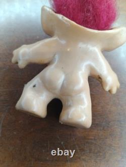 COUNTERFEIT VINTAGE TROLL DOLL. VERY BADLY MADE. 3 IN. Early 1960's. C