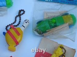 Collection Of 9 Vtg Keychain Puzzles. Hot Rod, Shmoo, Cars And More