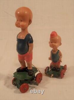 Comic Character Henry & His Brother Celluloid Windup Toy Japan With Box, Sticker