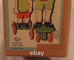 Comic Character Henry & His Brother Celluloid Windup Toy Japan With Box, Sticker