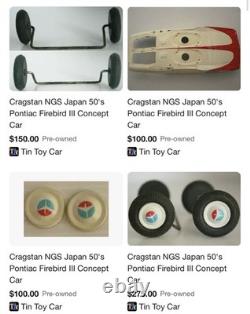 Cragstan Alps Japanese Tin Litho 1950's Firebird III Concept Space Toy Car