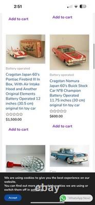 Cragstan Alps Japanese Tin Litho 1950's Firebird III Concept Space Toy Car