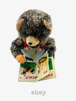 Cubby The Reading Bear Mechanical Wind-Up Vintage Toy Works