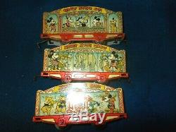 DISNEY1930's LlONEL MICKEY MOUSE CIRCUS TRAIN 5 PIECE SET PLUS ORIGINAL WITH KEY