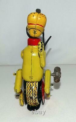 DISNEY 1950's PLUTO TIN LITHOGRAPHED UNICYCLIST LINEMAR WIND-UP TOY+LABEL