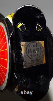 DISNEY 1950's PLUTO TIN LITHOGRAPHED UNICYCLIST LINEMAR WIND-UP TOY+LABEL