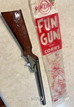 Daisy Pop Gun Original Cork Packaging engraved barrel cowboy panther rare Rogers
