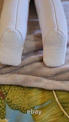 Dep 10 154 Kestner Bisque Head Antique 22 Doll Leather Body Blue Eyes