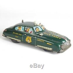 Dick Tracy squad car tin litho wind up F A Synd Marx vtg toy