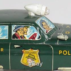 Dick Tracy squad car tin litho wind up F A Synd Marx vtg toy
