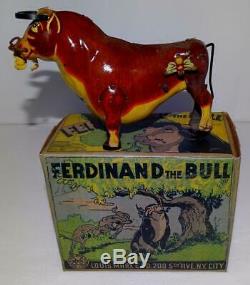 Disney1938ferdinand The Bulllithographed Tin Wind-up Toy By Marx-ex! Boxed Set