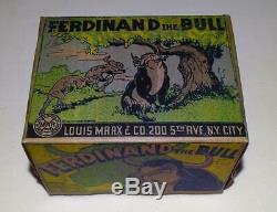 Disney1938ferdinand The Bulllithographed Tin Wind-up Toy By Marx-ex! Boxed Set