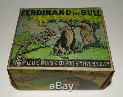 Disney1938ferdinand The Bulllithographed Tin Wind-up Toy By Marx-ex! Boxed Set