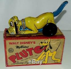 Disney1939 Pluto Tin Lever Actionwindup Marx Toy-black Wheels+ Repo Boxed Set