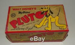 Disney1939 Pluto Tin Lever Actionwindup Marx Toy-black Wheels+ Repo Boxed Set