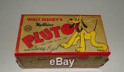 Disney1939 Pluto Tin Lever Actionwindup Marx Toy-black Wheels+ Repo Boxed Set