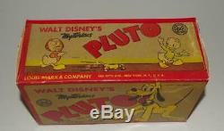 Disney1939 Pluto Tin Lever Actionwindup Marx Toy-black Wheels+ Repo Boxed Set