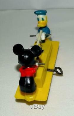 Disney 1955 Near Mint Mickey Mouse/donald Duck Handcar Set+scarce Original Box