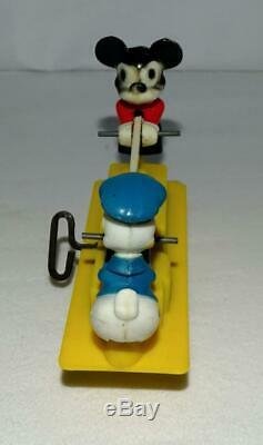 Disney 1955 Near Mint Mickey Mouse/donald Duck Handcar Set+scarce Original Box