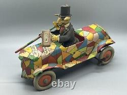 Distler 1920's Uncle Wiggily's Crazy Car Tin Windup Germany Howard Garis RARE