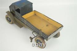 Distler Tin Wind Up Dump Truck Vintage 1930s Blue Variation 10.5 L Germany