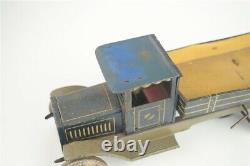 Distler Tin Wind Up Dump Truck Vintage 1930s Blue Variation 10.5 L Germany