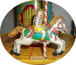 E770 Seldom Seen Nice Chein Top Wind Merry Go Round Works Great