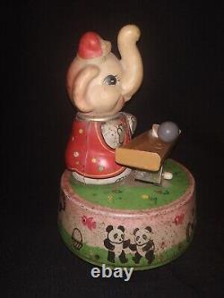 ELEPHANT TINPLATE TOY 1970 Old ORIGINAL VINTAGE WIND-UP RARE FINDING COLLECTIBLE