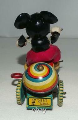 EX! 1ST VERS. BOXED SETDISNEY1950's CELLULOIDMICKEY MOUSETIN WIND-UP TRICYCLE