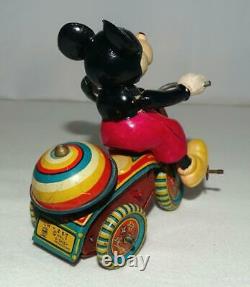 EX! 1ST VERS. BOXED SETDISNEY1950's CELLULOIDMICKEY MOUSETIN WIND-UP TRICYCLE