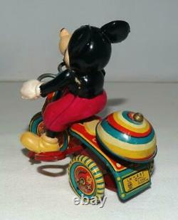 EX! 1ST VERS. BOXED SETDISNEY1950's CELLULOIDMICKEY MOUSETIN WIND-UP TRICYCLE