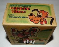 EX! 1ST VERS. BOXED SETDISNEY1950's CELLULOIDMICKEY MOUSETIN WIND-UP TRICYCLE