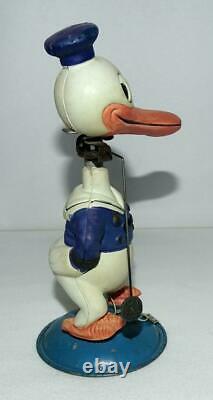 EX! DISNEY 1930'sLONG BILLEDDONALD DUCK CELLULOID WIND-UPNODDER-COMPLETE+TAG