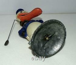 EX! DISNEY 1930'sLONG BILLEDDONALD DUCK CELLULOID WIND-UPNODDER-COMPLETE+TAG