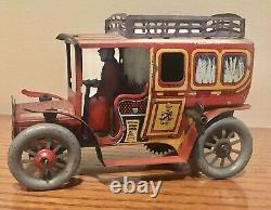 Early German Tin Windup Limousine With Driver Excellent