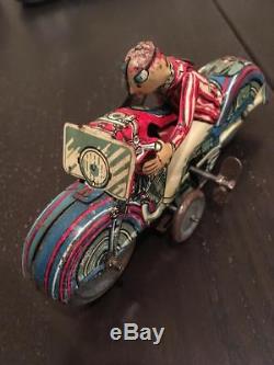 Early Vintage Mettoy Gentleman Tin Motorcycle (Great Britain)