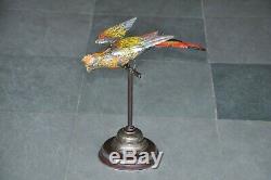 Early Vintage Wind Up Gunthermann Handpainted Flying Parrot Tin Toy, Germany