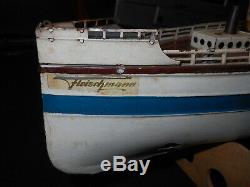 Early Vtg German Tin Clockwork Fleischmann Ocean Liner Ship Boat