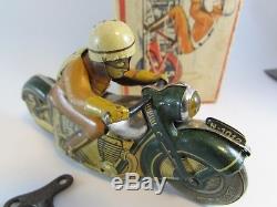 Estate Rare Vintage Litho Tin Schuco Sport Motorcycle #5 Germany Works