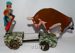 Ex+ Disney 1938 Ferdinand The Bull & Matador Tin Lithographed Wind-up Toy-marx