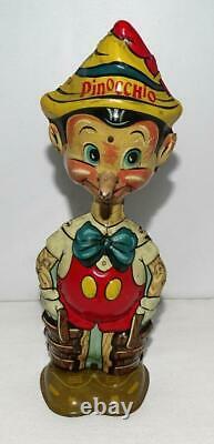Ex+ Disney 1939 Pinocchio Marx Tin Wind-up Toy+ Built-in Key+ Replica Box Set