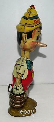 Ex+ Disney 1939 Pinocchio Marx Tin Wind-up Toy+ Built-in Key+ Replica Box Set