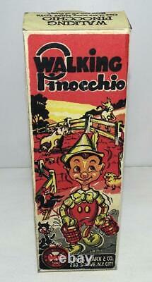 Ex+ Disney 1939 Pinocchio Marx Tin Wind-up Toy+ Built-in Key+ Replica Box Set