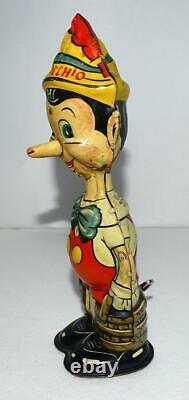 Ex! Disney 1939 Pinocchio Marx Tin Wind-up Toy + Built-in Key+detail Serviced