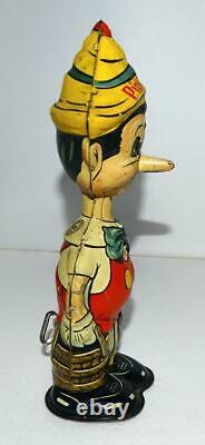 Ex! Disney 1939 Pinocchio Marx Tin Wind-up Toy + Built-in Key+detail Serviced