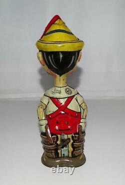 Ex! Disney 1939 Pinocchio Marx Tin Wind-up Toy With Built-in Key-working