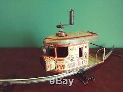 Exceedingly Rare 1912 Ely Cycle Co Tin Crank Wind-up Gyro Monorail Car Gyroscope